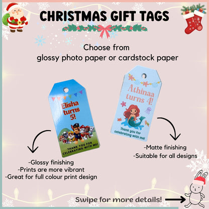 Customised Christmas Gift Tag – 10 Designs