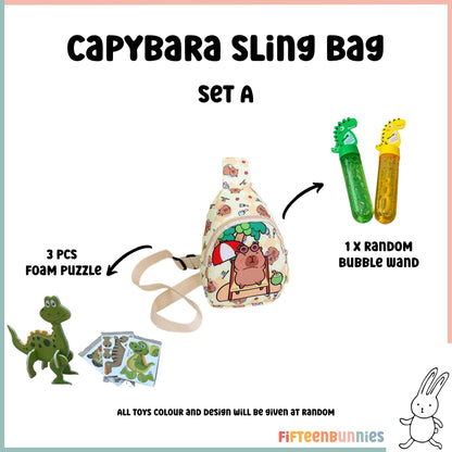 Tiny Treasures Sling Pack – Kids Sling Bag with Surprise Toys