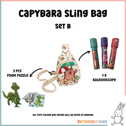 Tiny Treasures Sling Pack – Kids Sling Bag with Surprise Toys