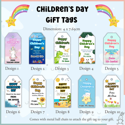 Customised Children's Day Gift Tag – 10 Designs