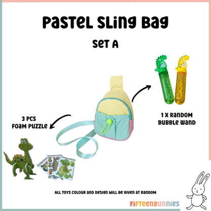 Tiny Treasures Sling Pack – Kids Sling Bag with Surprise Toys