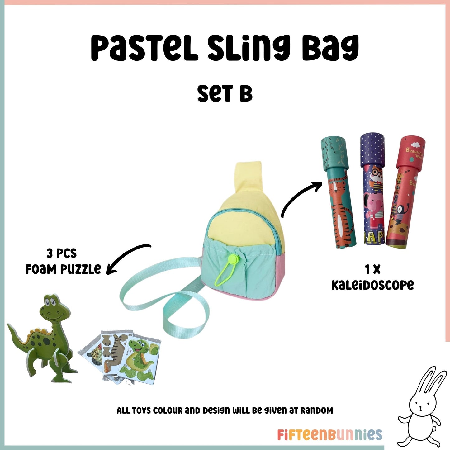 Tiny Treasures Sling Pack – Kids Sling Bag with Surprise Toys