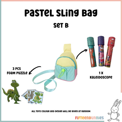 Tiny Treasures Sling Pack – Kids Sling Bag with Surprise Toys