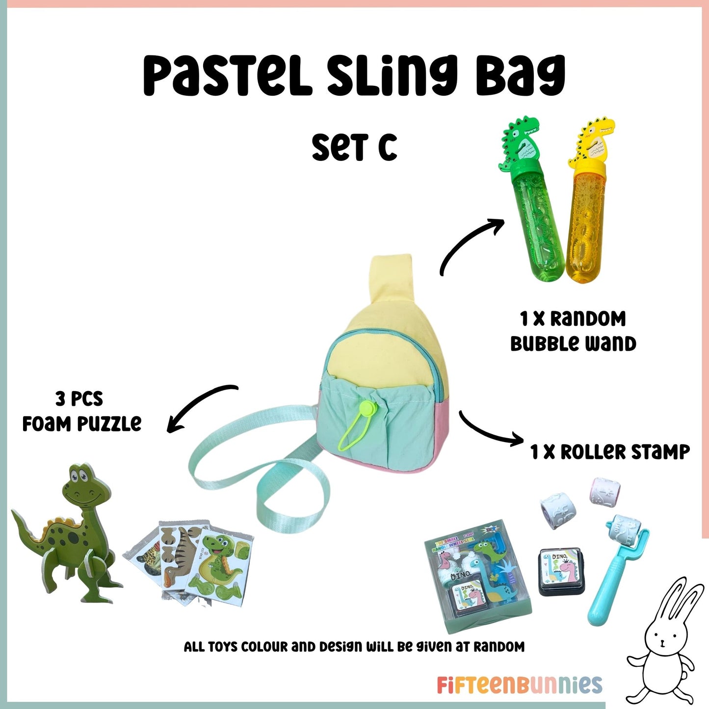 Tiny Treasures Sling Pack – Kids Sling Bag with Surprise Toys