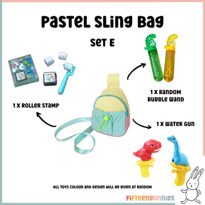 Tiny Treasures Sling Pack – Kids Sling Bag with Surprise Toys