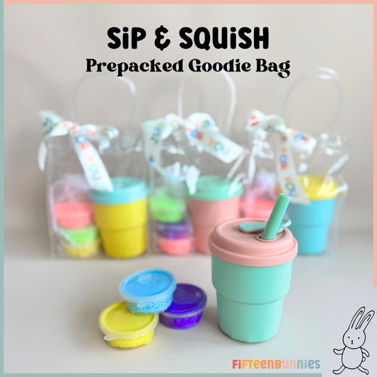 Sip & Squish Goodie Bag | Silicone Straw Cup & Clay Set for Kids