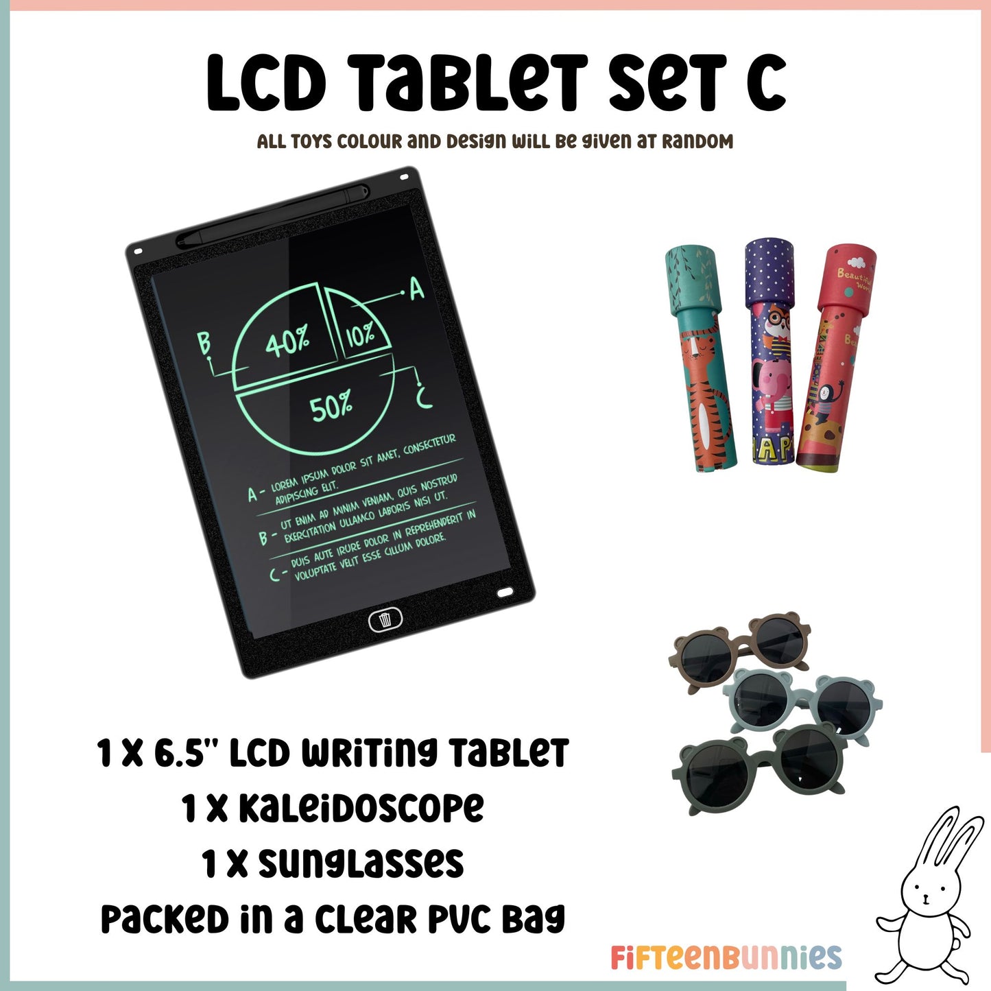 Prepacked 6.5" LCD Kids Goodie Bag