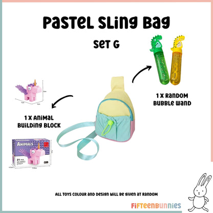 Tiny Treasures Sling Pack – Kids Sling Bag with Surprise Toys