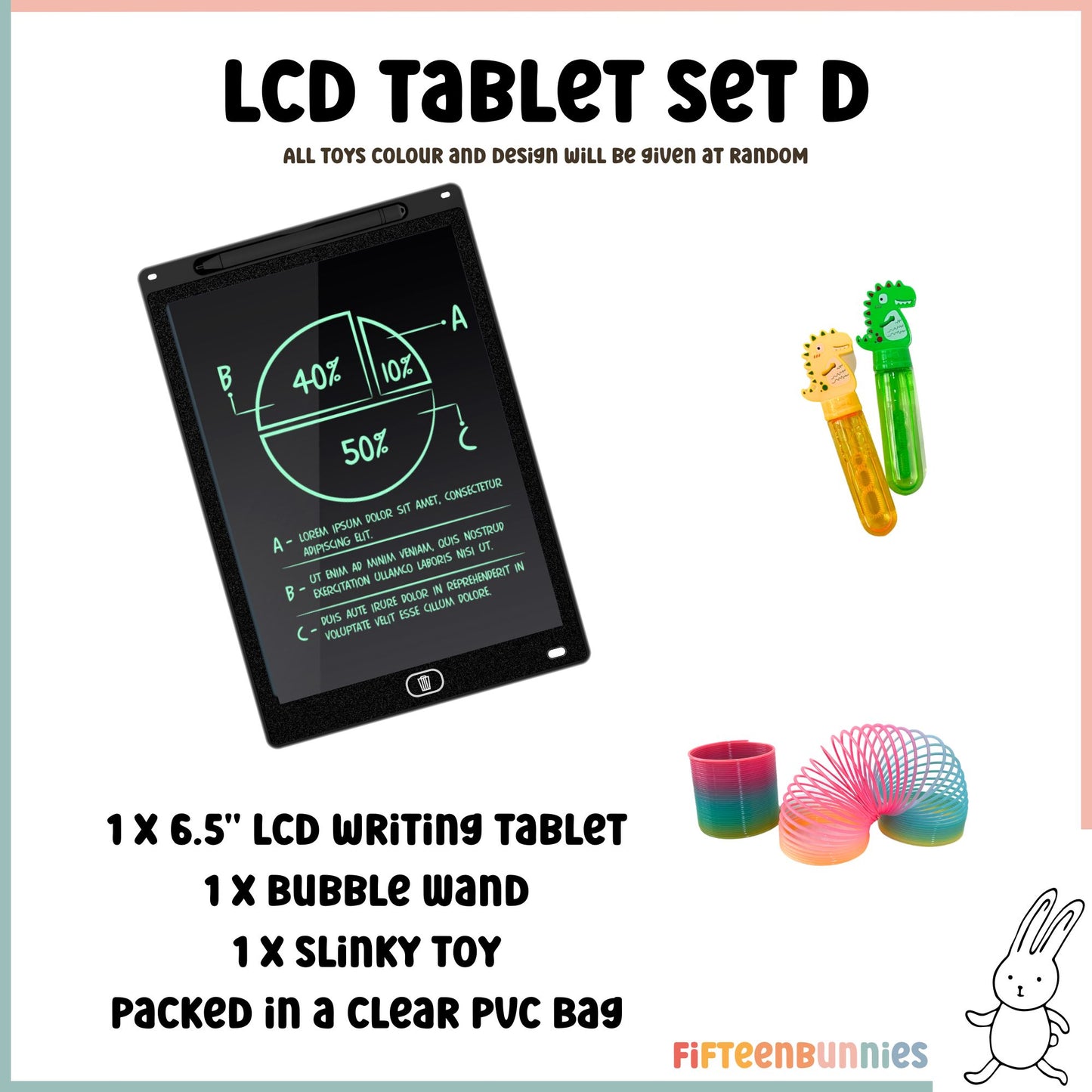 Prepacked 6.5" LCD Kids Goodie Bag