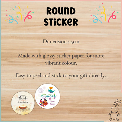 Customised Festivals Stickers (Deepavali) – 4 Designs