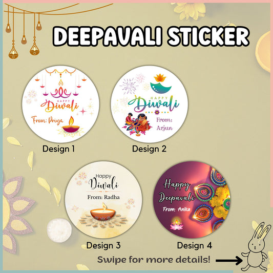 Customised Festivals Stickers (Deepavali) – 4 Designs
