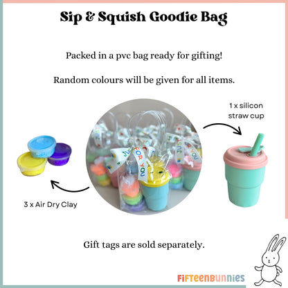 Sip & Squish Goodie Bag | Silicone Straw Cup & Clay Set for Kids