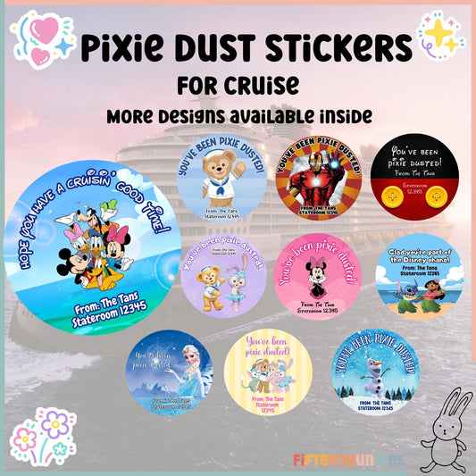 Personalised Disney Cruise Pixie Dust Round Stickers | Fish Extender FE Gift Stickers