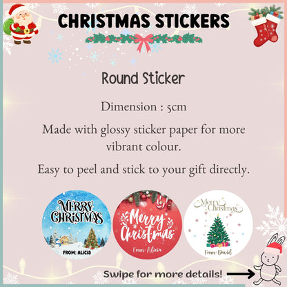 Customised Christmas Stickers – 10 Designs
