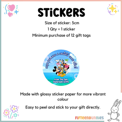 Personalised Disney Cruise Pixie Dust Round Stickers | Fish Extender FE Gift Stickers