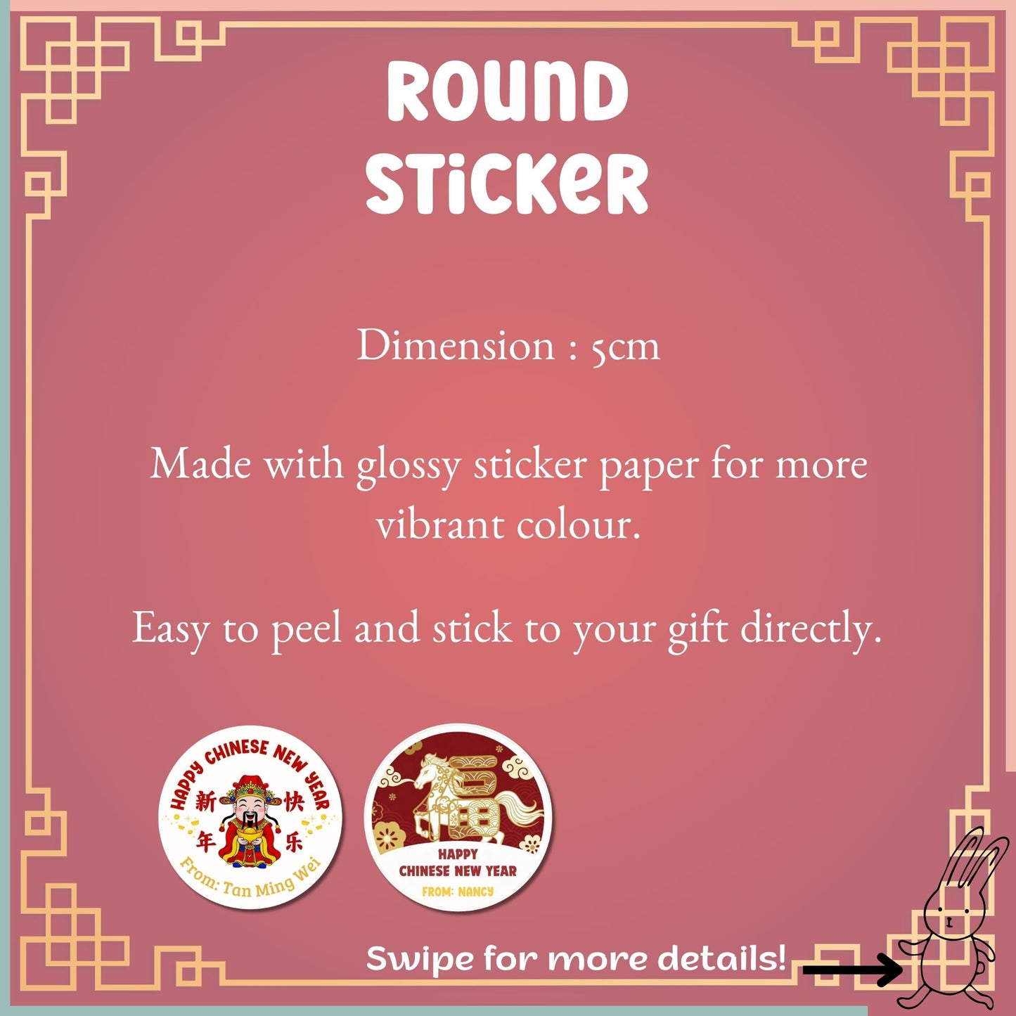 Customised Chinese New Year Stickers – 4 Designs