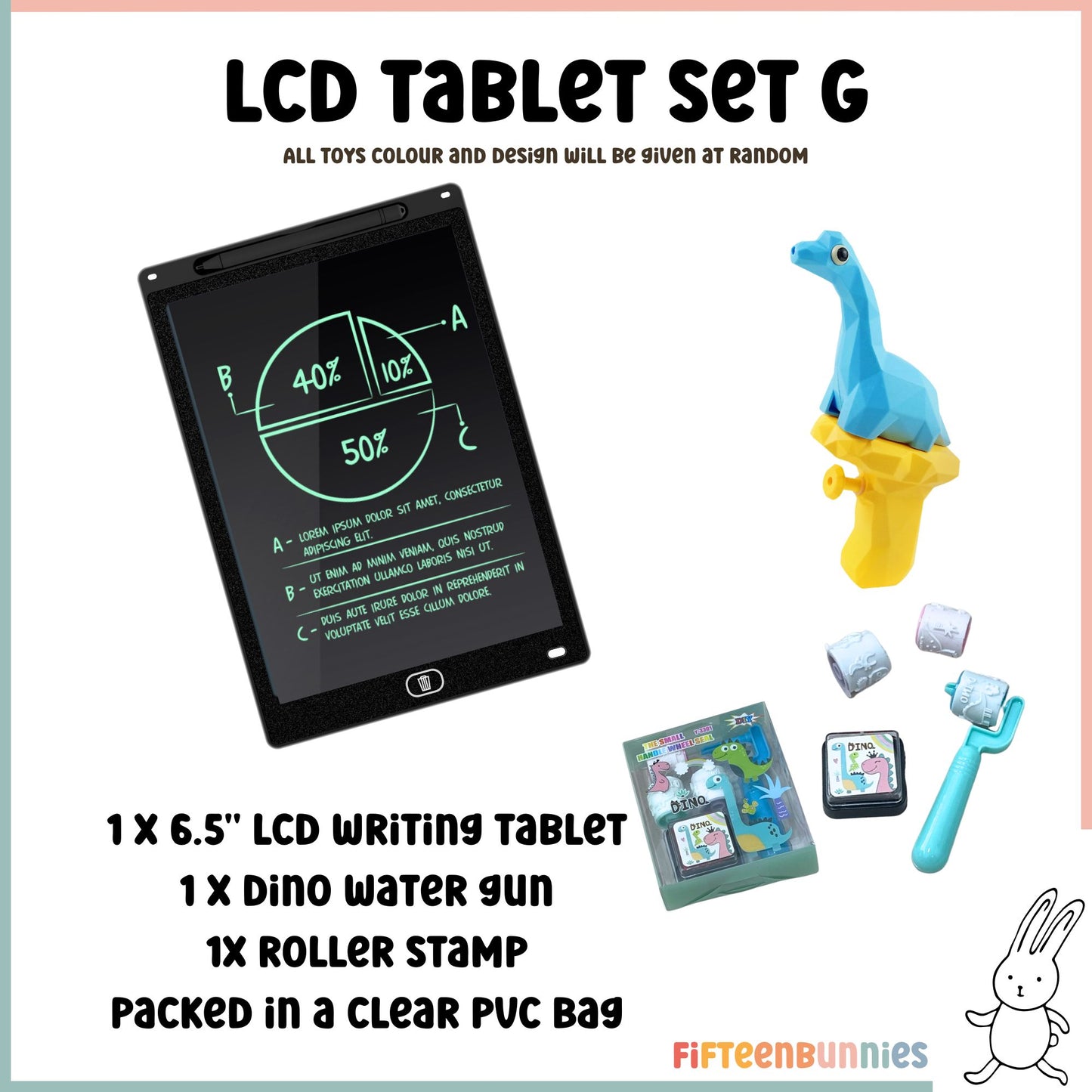 Prepacked 6.5" LCD Kids Goodie Bag