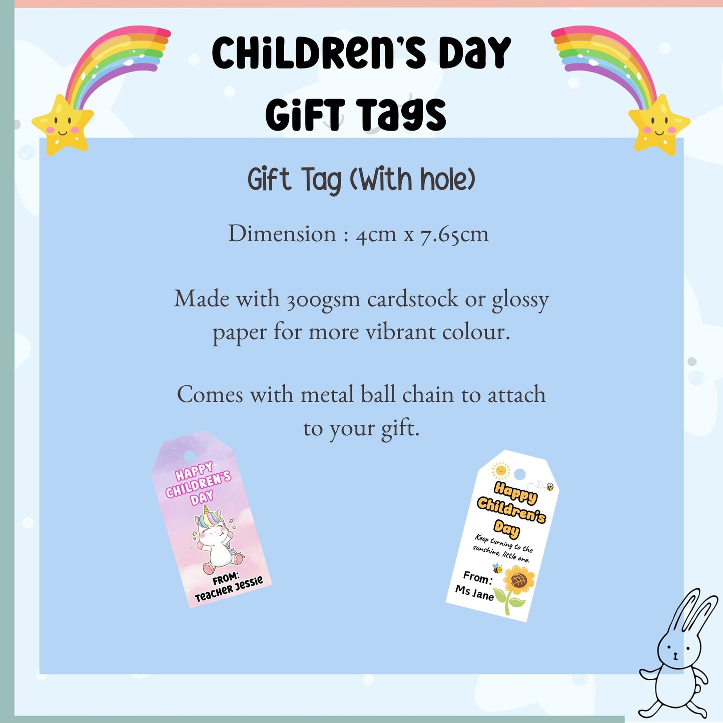 Customised Children's Day Gift Tag – 10 Designs